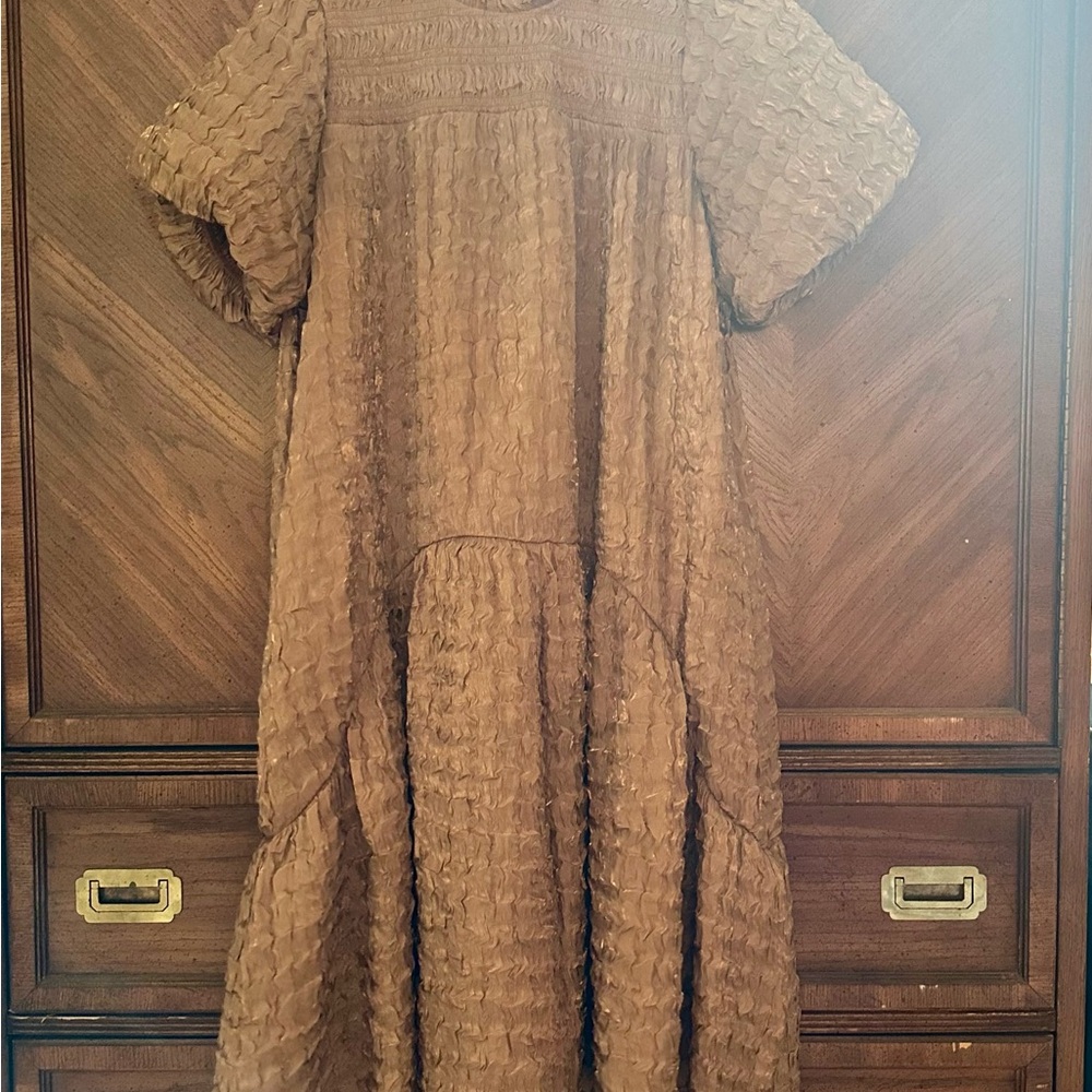 Textured Latté Brown Dress